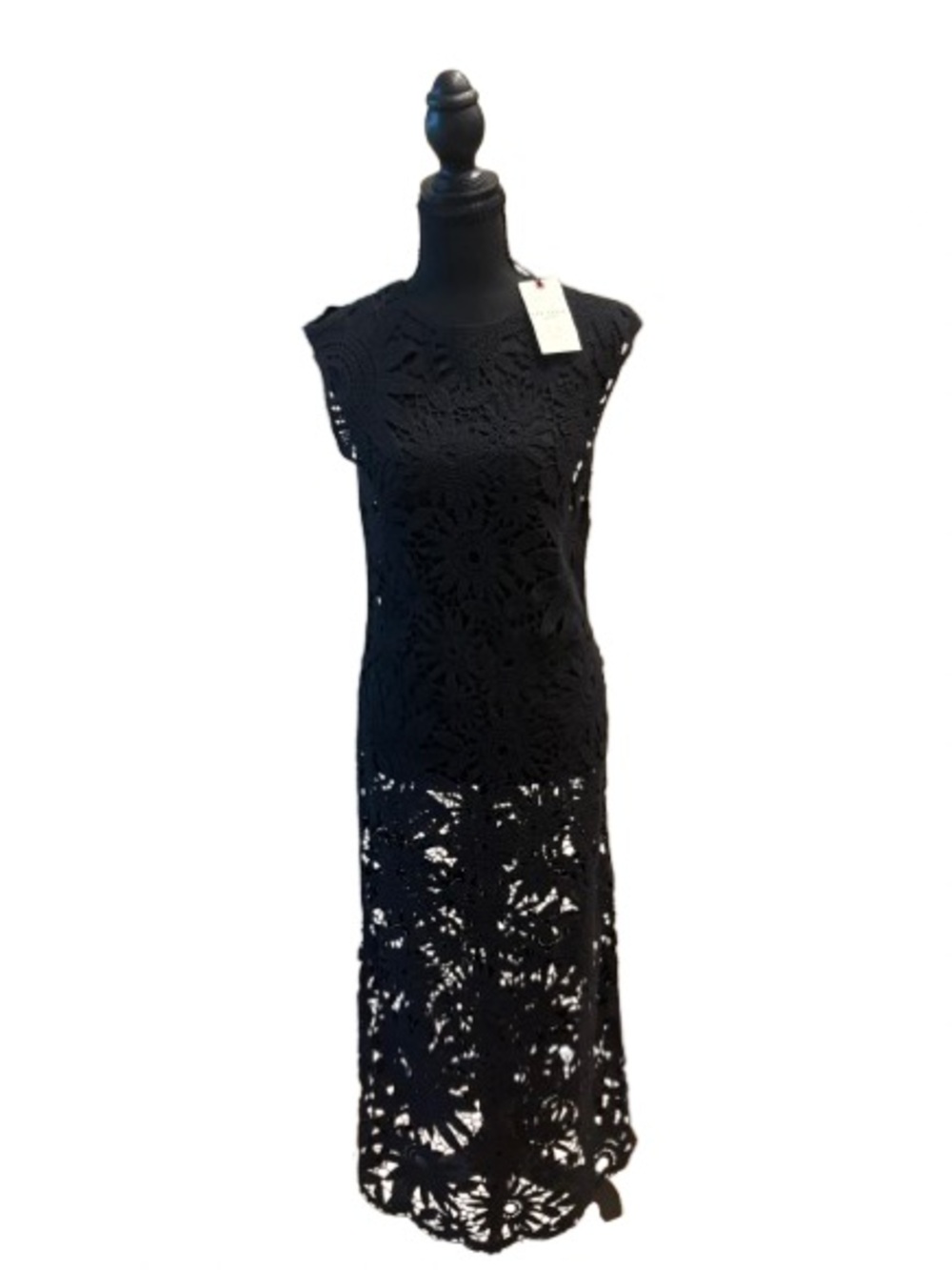 Ted Baker London Black Crochet Maxi Dress
